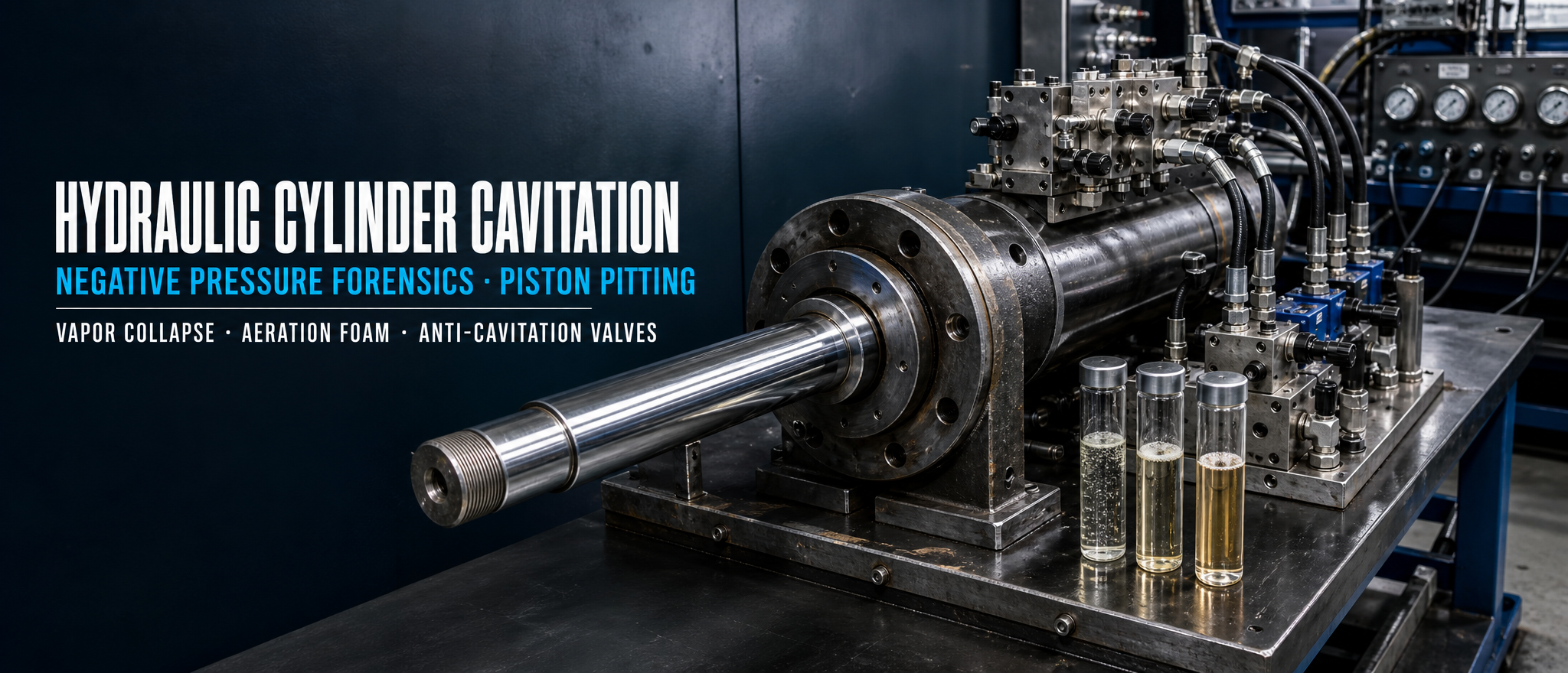 Hydraulisk cylinderkavitation og beluftning: Værkstedsforskning om negativt tryk og stempelgruber