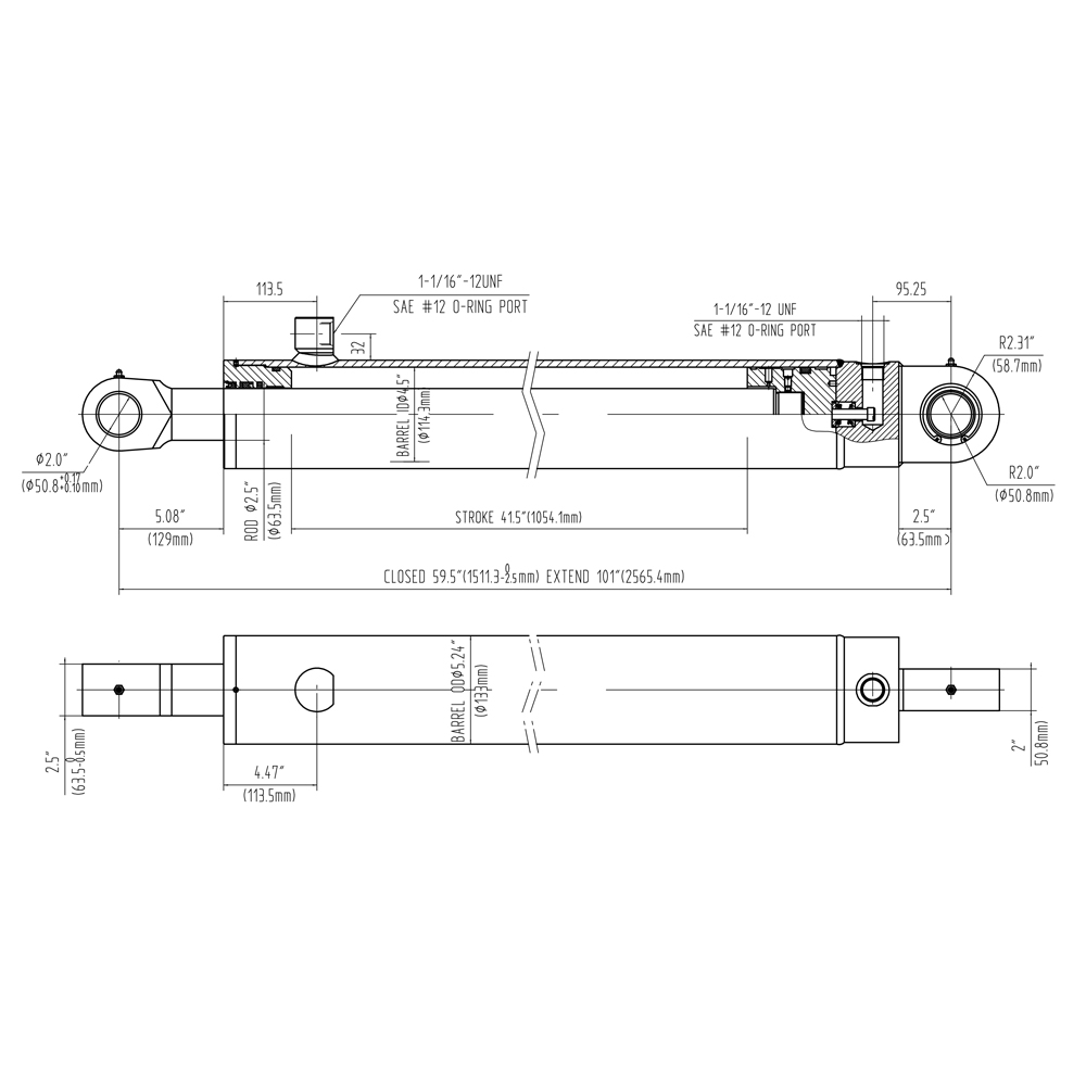 Arm Cylinder polstret