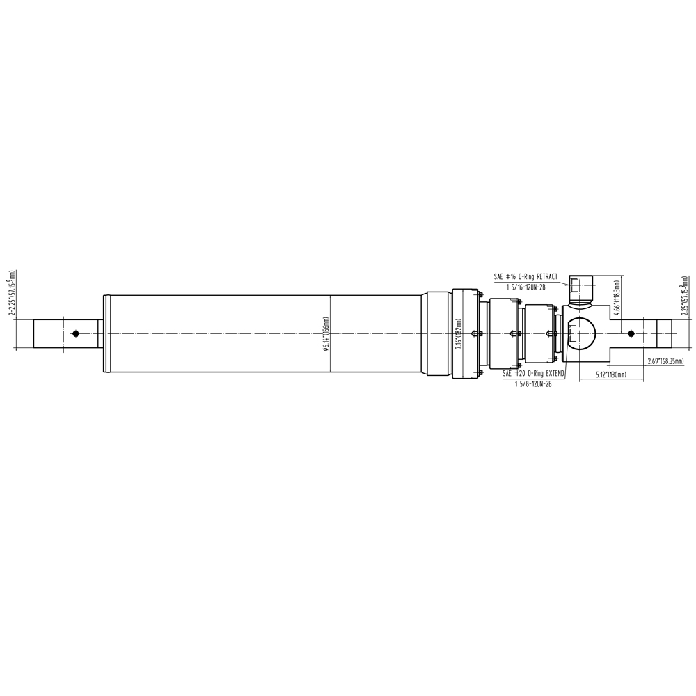 Dobbeltvirkende hydraulikcylinder til affaldskomprimator