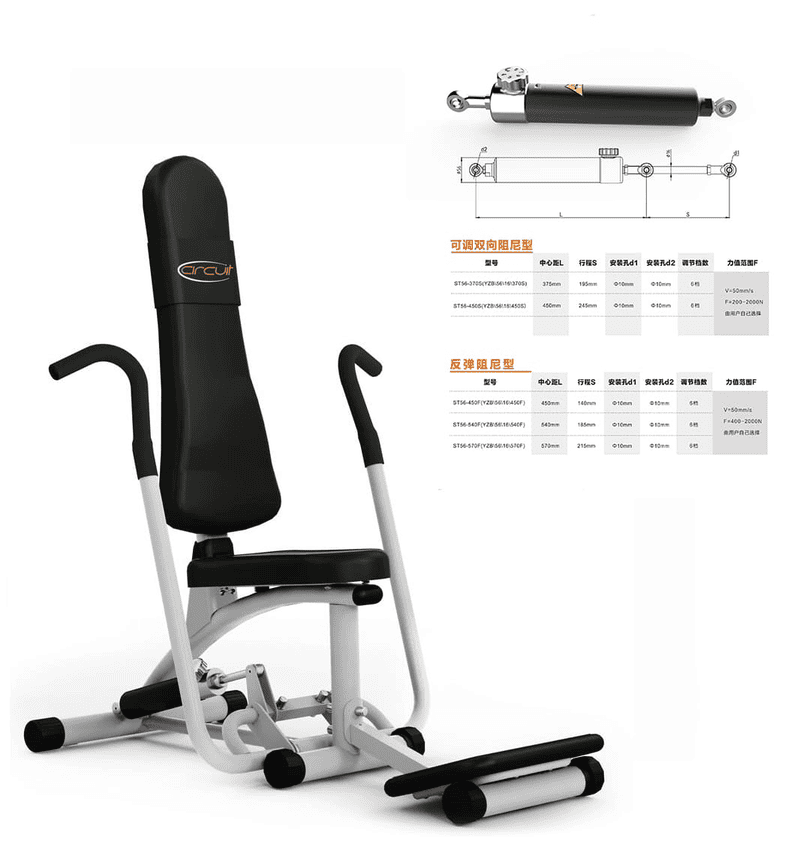 Hydraulikcylinder til fitnessudstyr