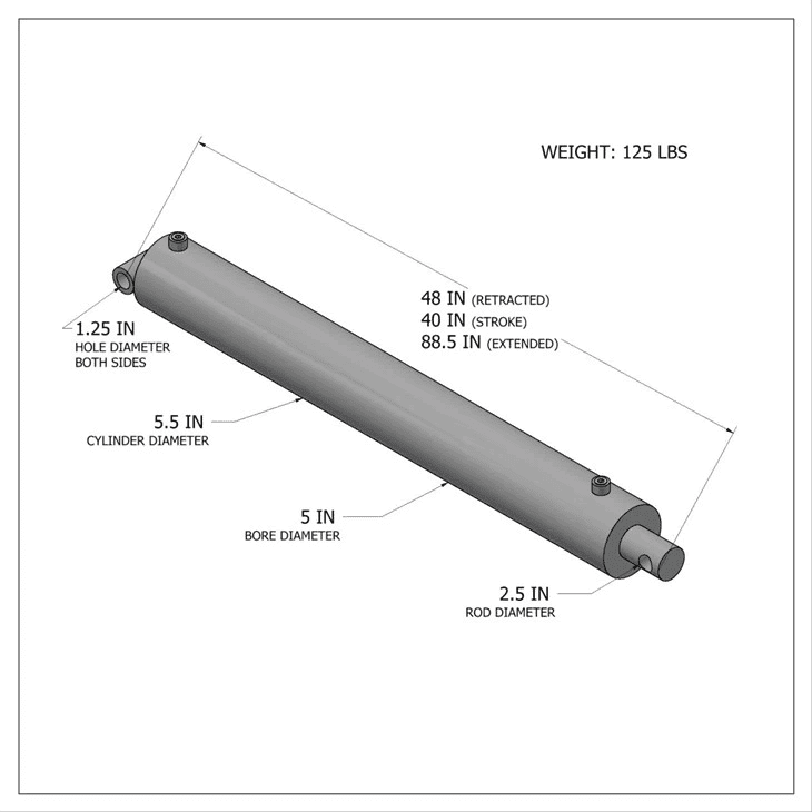 Hydraulisk non-bypass cylinder