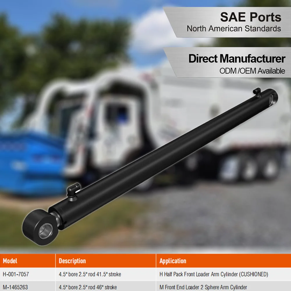 L-HYC00823 Hydraulikcylinder til fejepakker til skraldebiler med baglæsser