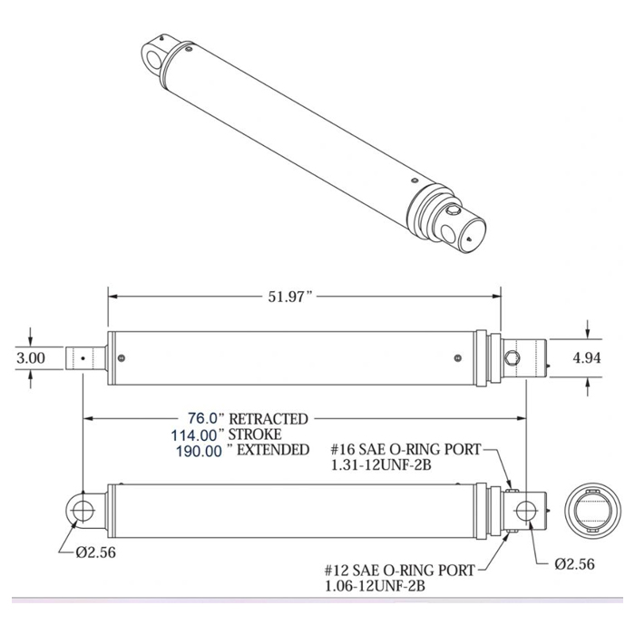 Hydraulisk løftecylinder