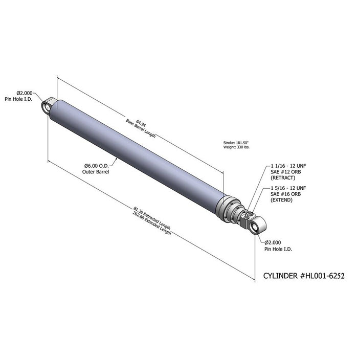 Packeject cylinder enkelttrin